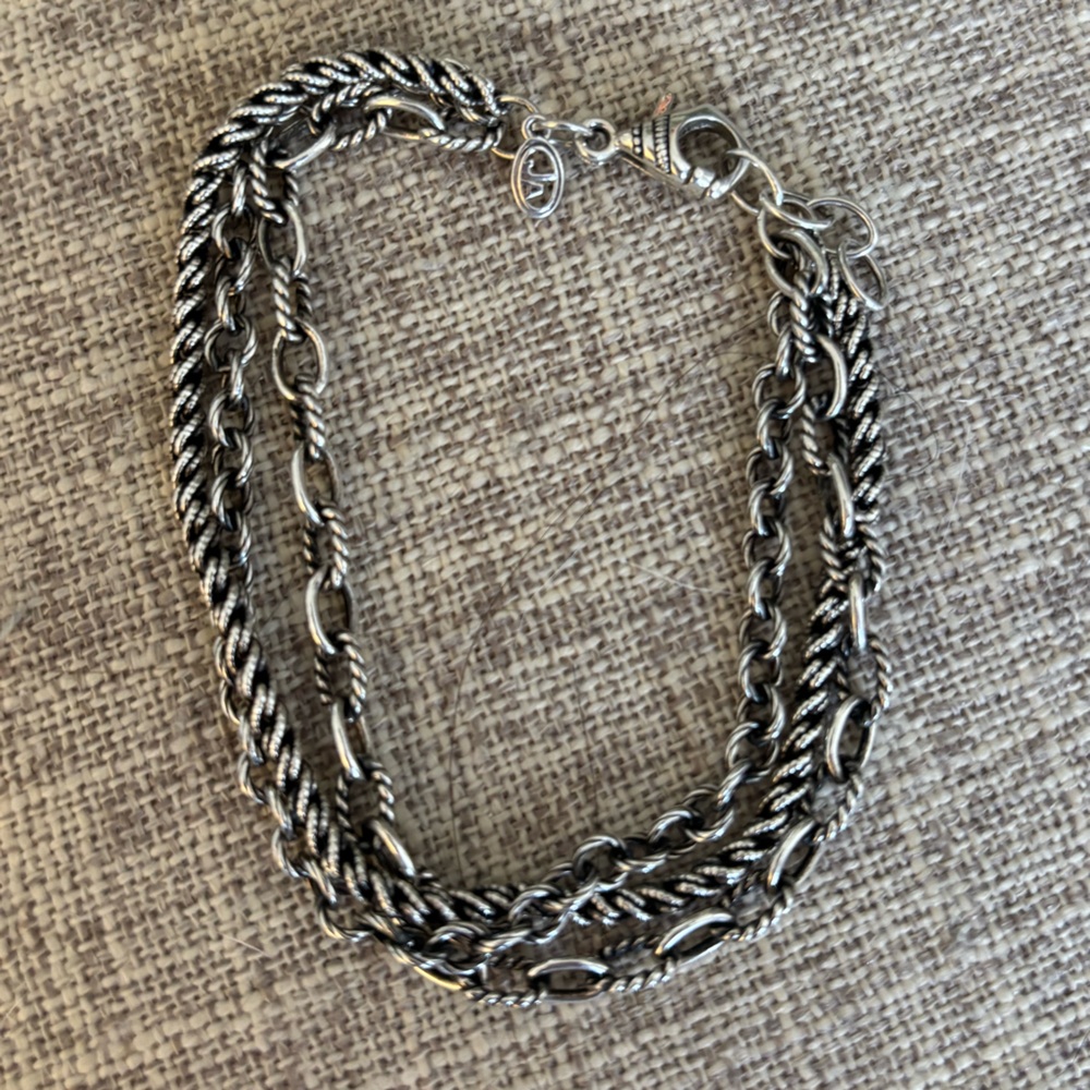 JA Sterling Silver 3 Chain Bracelet